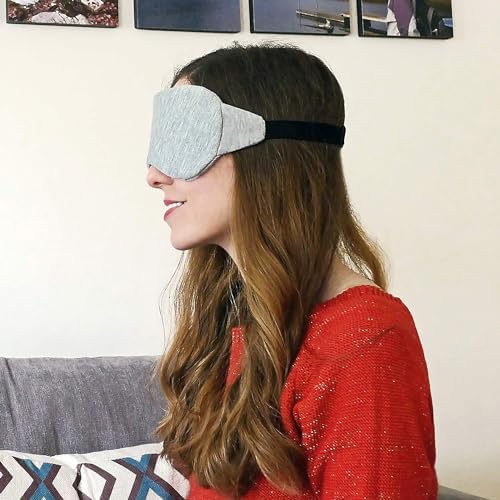 Sleep Mask-Eye Mask for Sleeping, Sleeping Mask Blocking Out Light Perfectly for Women and Men, Soft and Comfortable Blindfold for Travelling, with Pouch (Black+Gray) - Image 4