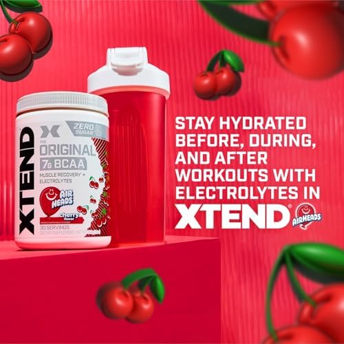 Xtend Original BCAA Powder with Zero Sugar, Airheads Cherry, 30 Servings - Image 5