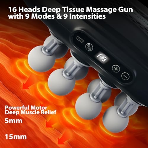 16 Head Massage Gun,Muscle Massager Deep Tissue, Back Massager - Image 4