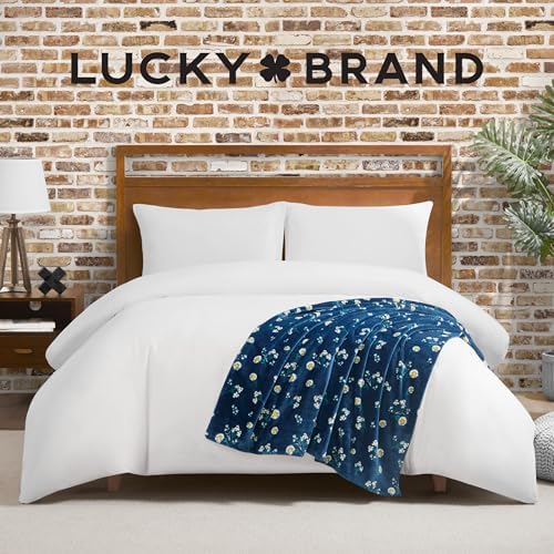 Lucky Brand Daisy Navy Blue Floral 50"X70" Cozy Plush Blanket - Premium Microfiber Throw for Luxurious Comfort and Style - Image 5