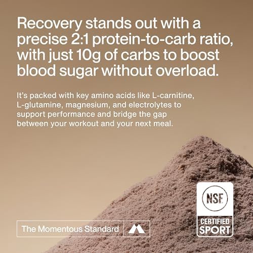 Momentous Grass-Fed Recovery Whey Protein Isolate Powder, 20g, Chocolate - Image 3