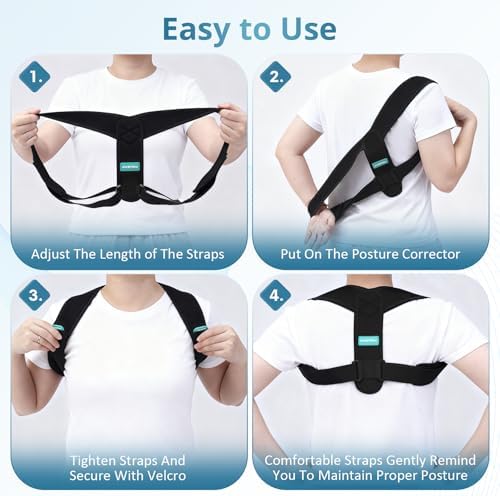 Adjustable Posture Corrector for Men & Women – Upper & Mid Back Brace for Posture Alignment – Relieves Neck, Shoulder & Clavicle Pain – Lightweight, Breathable & Invisible Under Clothing（Chest Size 30”-43”） - Image 6