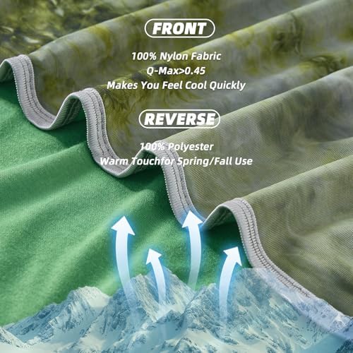 inhand Cooling Blanket Twin(60"x80", Dark Green) College Dorm Essentials - Image 4