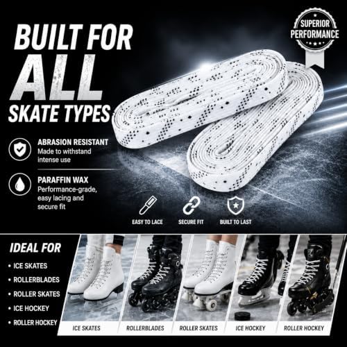 Rollerex Gladiator Waxed Skate Laces (Multiple Size & Color Options) - Quad, Ice, Roller, More - Image 3