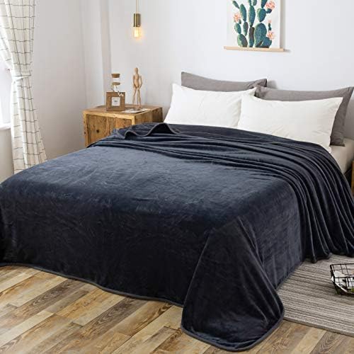 Fleece Blanket Queen Size for All Season 350GSM - Premium Lightweight Anti-Static Throw for Queen/Full Size Bed Extra Soft Brush Fabric Warm Sofa Thermal Blanket 90" x 90"(Dark Gray Queen) - Image 2