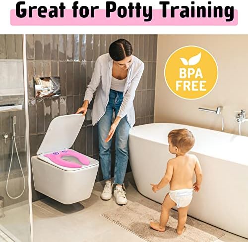 Maliton Foldable Travel Potty Training Seat for Toddlers, Pink Owl - Image 6