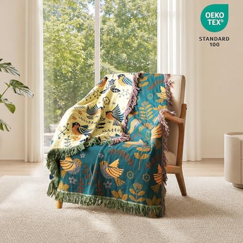 MSGKV Boho Throw Blanket 50"x60" Cotton Blanket for Couch & Living Room - Image 2