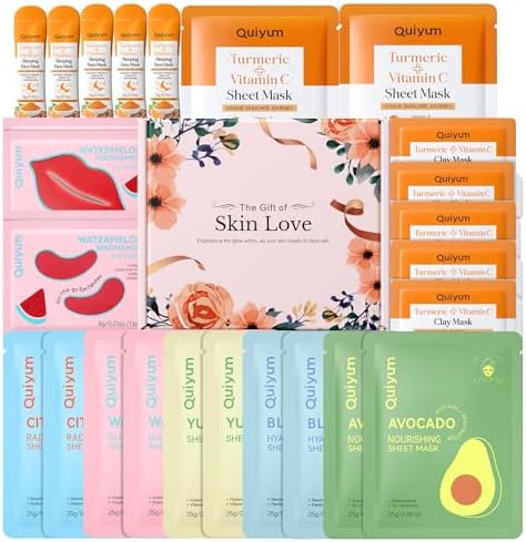 QUIYUM 26PCS Face Masks& Lip& Eye Masks Skin Care Set for Women Teens Girl by Quiyum