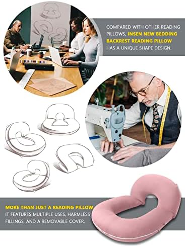 INSEN Reading Pillow, Back Pillow for Sitting in Bed and Couch - Image 2