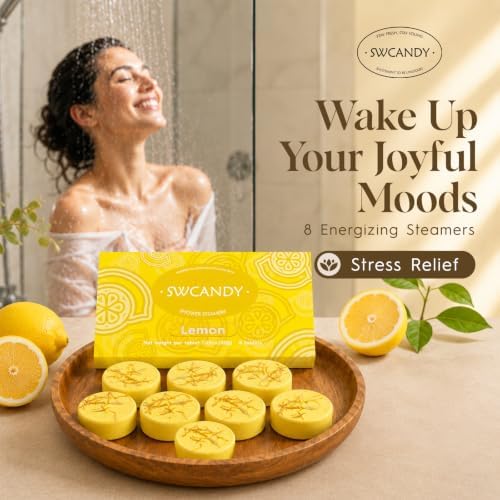 SWCANDY Lemon Shower Steamers 8 Pack, Home Spa Self Care - Image 3