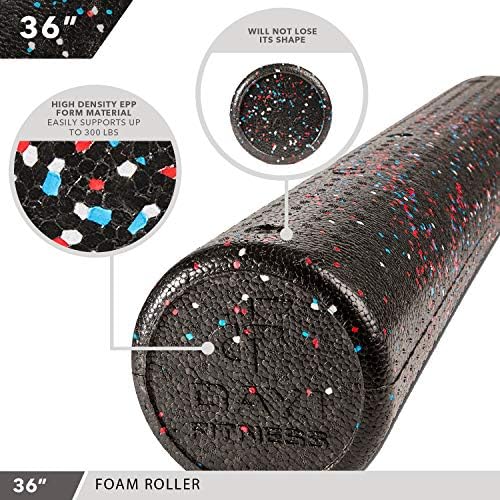 Day 1 Fitness High Density Muscle Foam Rollers - Sports Massage Rollers for Stretching, Physical Therapy, Deep Tissue, Myofascial Release - Ideal for Exercise and Pain Relief – USA Speckled, 36” - Image 4