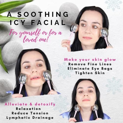 RADIANCE Ice Globes for Facials Skin Care - Cryo Globes, Non Shatter, Face Cooling Cold Stainless Steel, Cryo Freeze Tool Roller for Depuffing Eyes, Face Massage with a Storage Case & Polish Cloth - Image 2