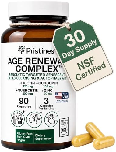PRISTINE'S Age Renewal Senolytic Autophagy Capsules, NSF Certified, Vegan by Pristines