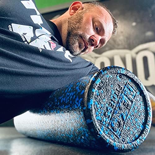 High-Density Round Foam Roller for Muscle Soreness Recovery, Exercise, Massage - 18", 24", 36" Blue Fleck (36 Inch) - Image 5