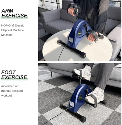 HOMGIM Mini Exercise Bike,Under Desk Bike for Seniors Rehab Training, Motorized Pedal Exerciser for Arm/Leg Fitness & Physical Therapy, 6 Levels Speed Adjustment - Image 4