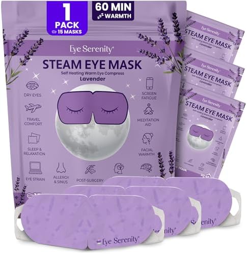 Eye Serenity Steam Eye Mask, Heated Eye Mask Fast Relief for Stye, Lavender by LureEssentials