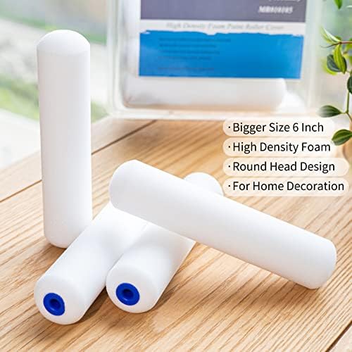 Mister Rui Foam Paint Roller Cover, 6 Inch Sponge Paint Roller Sleeve, Pack of 10, Foam of Premium Quality Can Be Used with Water and Oil Based Paints - Image 4