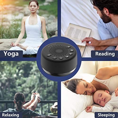 Easysleep Loudspeakers White Noise Machine with 25 Soothing Sounds and Night Lights with Memory Function 32 Levels of Volume and 5 Sleep Timer Powered by AC or USB for Sleeping (Black No Light) - Image 7