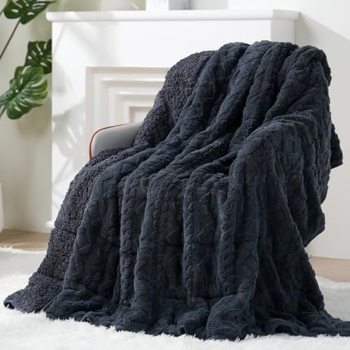 Ultra Soft Sherpa Weighted Blanket for Adults, 60"x80" 15lbs Heavy Blankets by EazfyPro