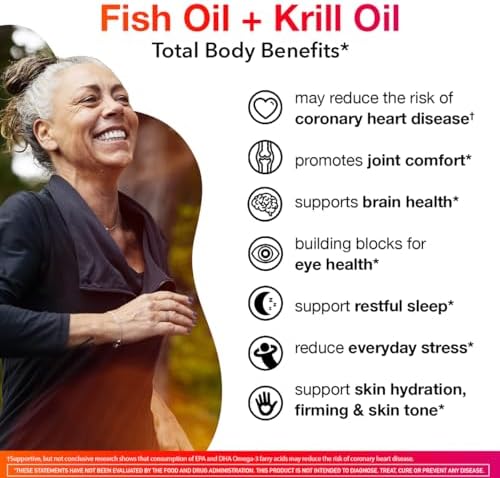 MegaRed Omega-3 Blend Total Body + Refresh 500mg Softgels, (65 Count in a Bottle), Easily Absorbed Krill Oil, to Support Your Heart, Joints, Brain & Eyes - Image 6