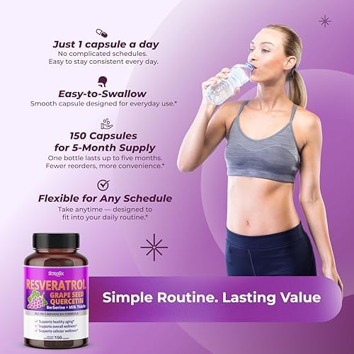 Sotalix Advanced Resveratrol 6-in-1 with Grape Seed & Quercetin, 150 Count - Image 6