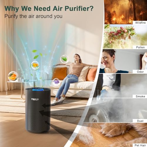 Air Purifiers for Bedroom Home up to 1350 ft² - Vniup H14 True Room Air Purifiers for Bedroom, with Fragrance Function Sleep Mode& Light Mode Air Cleaner for Pet Dander Odor Dust Smoke - Image 4
