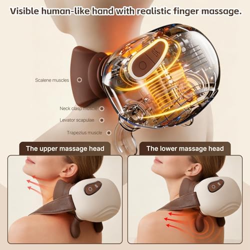 Neck and Shoulder Massager, Deep Tissue Massage 4D Bionic Real Touch Shiatsu with 3 Modes, Portable Electric Kneading Massager for Back Pain Relief, Gifts for Men Women Home Office - Image 2