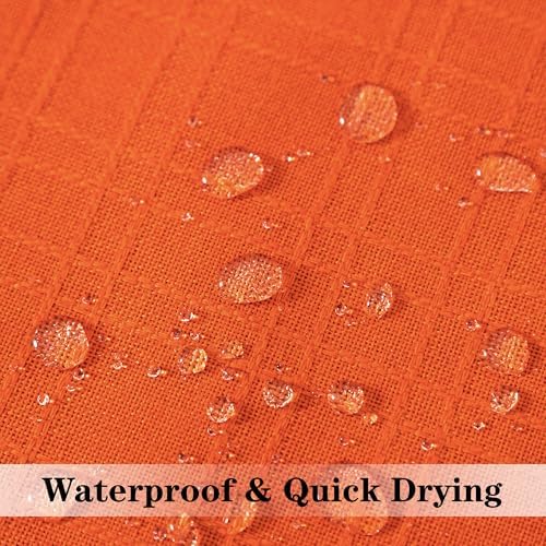 Kevin Textile Outdoor Waterproof 12”x24” Pillow Covers 2 Pack, Orange - Image 2