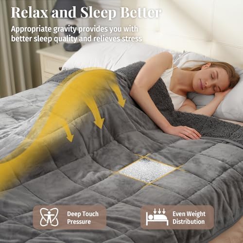 Topblan Sherpa Fleece Weighted Blanket for Adults, 15lbs 48 x 72 Twin Size - Image 4