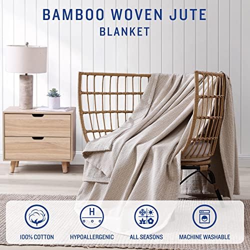 Tommy Bahama - Twin Blanket, Naturally Soft & Breathable Bedding for Couch or Bed, Lightweight for Year Round Comfort (Woven Textured Natural Brown) (Pack of 2) - Image 4