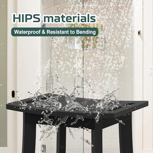 Waterproof HIPS Shower Bench for Inside Shower, Shower Stool, Black - Image 4