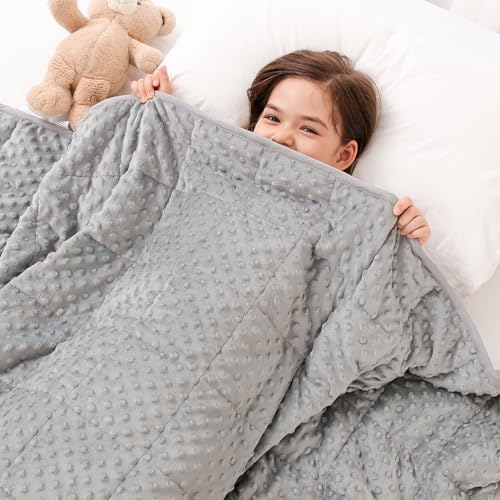 Kivik 10lbs Weighted Blanket, Cooling Soft Minky Dot Heavy Blankets 41"x60" by Kivik