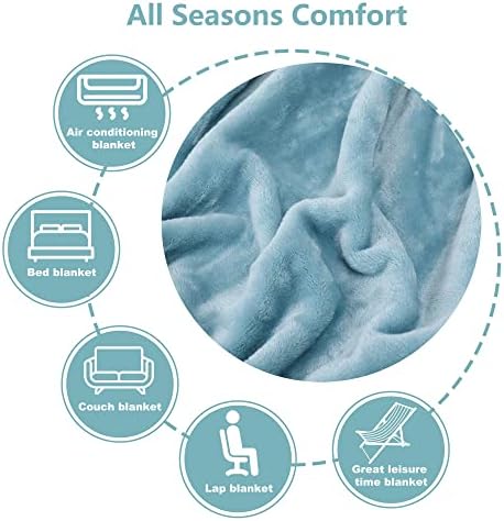 NANPIPER Fleece Blankets Super Soft Flannel Fuzzy Blanket for Bed Couch Luxury Cozy Plush Microfiber Blanket-Twin Size Light Blue - Image 5