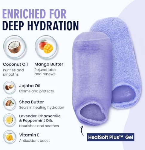 Dr. Frederick's Original Moisturizing Gel Socks, Purple Paradise, 1 Pair - Image 3