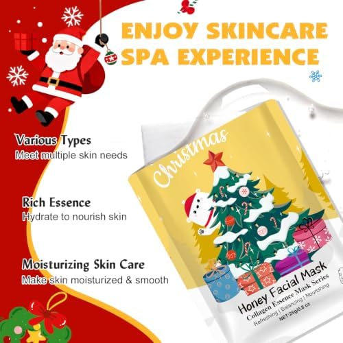 KONEUK 60 Pack Christmas Face Masks Skincare for Christmas Gift - Image 4