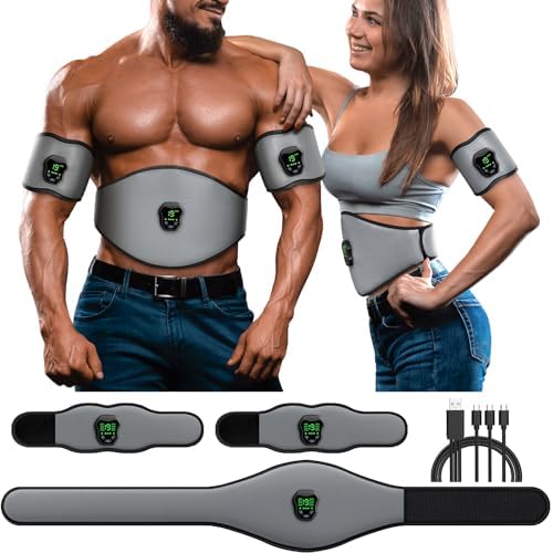 NEWPINE Fitness Belt, Powered Muscle Stimulator for Home Use, for Muscle Conditioning Grey by NEWPINE