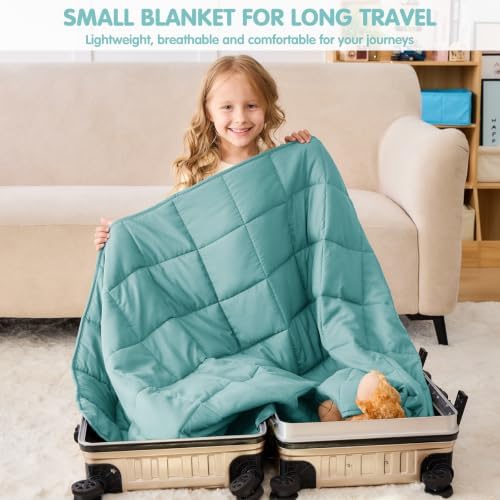 yescool Teal Weighted Blanket 3 Pounds Cooling Weighted Lap Blanket, Small Heavy Blankets, Weighted Throw Blanket Gifts for 20-40lbs, 36"x48" - Image 6