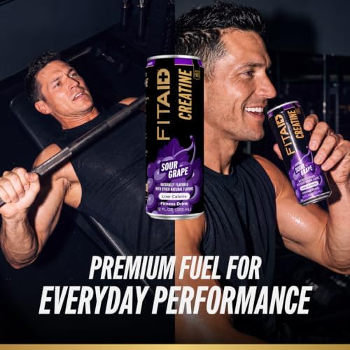 FITAID Creatine Recovery Drink, Sour Grape, 12 fl oz (24-Pack) - Image 5