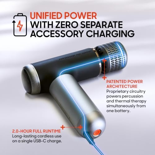 Sharper Image Powerboost Compact Heat & Cold Therapy Percussion Massage Gun - Image 3