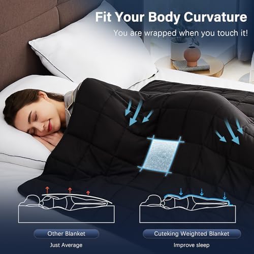 CuteKing Weighted Blanket for Adults(15lbs, 60"x80", Grey) Heavy Blanket for 140-150lbs, Breathable Microfiber Material with Glass Beads All-Season Summer Fall Winter Soft Thick - Image 3