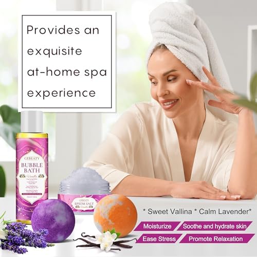 GEBEATY Bath Sets for Women Gift, Stress Relief Spa Self Care Gift Basket - Image 3