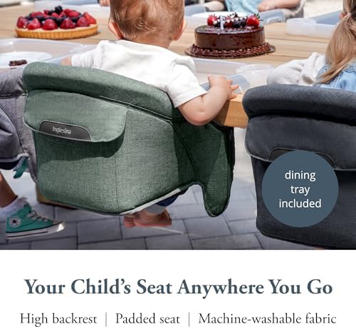 Inglesina Fast Table Chair - Pine Green Melange + Fast Dining Tray - Portable Baby High Chair - for Babies & Toddlers up to 37 lbs - Fits Tables 0.8'' to 3.5'' Thick - Compact - Travel Bag Included - Image 2