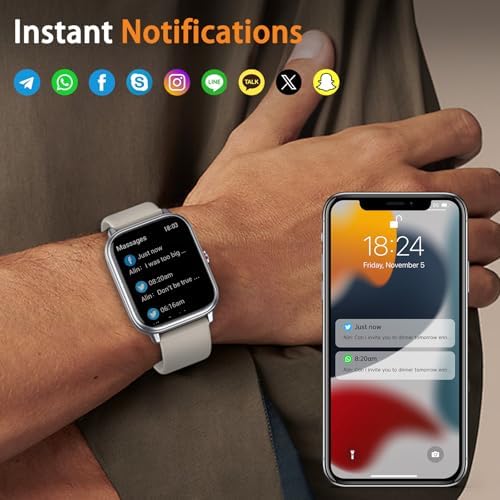 Smart Watch Fitness Tracker for Men Women, Answer/Make Call, 1000 mAh Battery, 120+ Sport Modes, Step Counter, Sleep Monitor Fitness Watch, Smartwatch for Android iPhone iOS (Starlight) - Image 2
