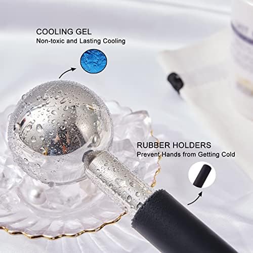 pfefe Ice Globes for Face & Eyes, Unbreakable Stainless Steel Cryo Sticks for Beauty Routines, Facials Cold Roller Cooling Globes for Puffiness, Wrinkles, Dark Circles, Headaches - Image 3