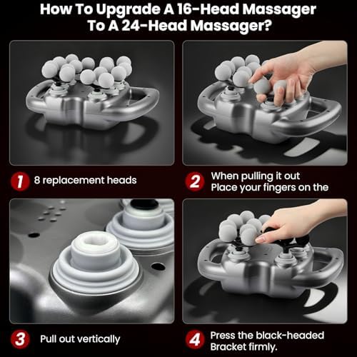 24 & 16 Head Massage Gun Deep Tissue, Body Massage for Back, Shoulders, Neck, Legs, Foot, Massage Gun deep Tissue, Percussion Massager with 9 Modes & 30 Levels Body Muscle Pain Relief - Image 3
