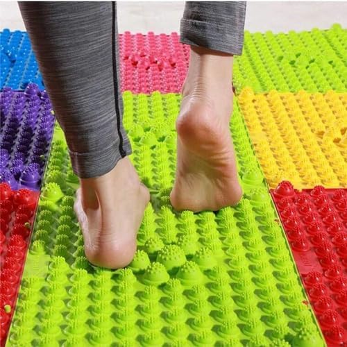 Foot Massage Mat Acupressure Mat Reflexology Walking Toe Plate Massage Pad Bathroom Yoga Anti-Slip Outdoor Game 4PCS (Green) - Image 6