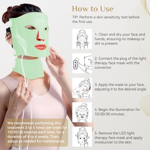 Red Light Therapy for Face Mask,led Red & INR light Treatment Wrinkles Acne - Image 7