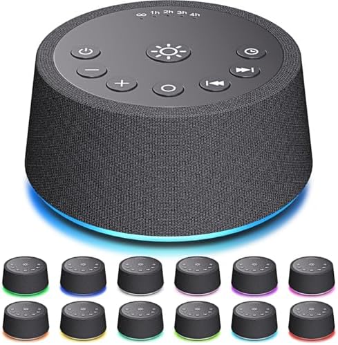 SoundLegend White Noise Sleep Sound Machines 30 Sounds 12 Colors Light 32-Level Volume 5 Timers for Home Travel Gift Adjustable Brightness Memory Function Compact by SoundLegend