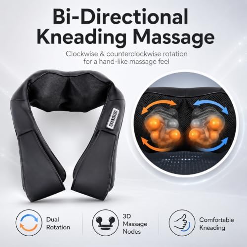 brenzo Neck and Shoulder Massager with Heat, Black - Image 3