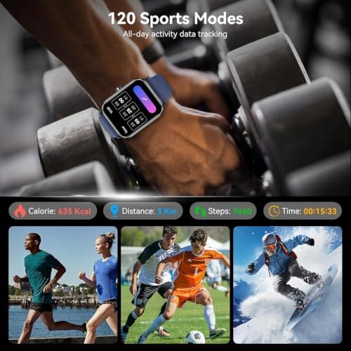 Smart Watch for Men Women, 1.83" HD Touchscreen Fitness Tracker with Bluetooth Calling, 130+ Sports Modes, Heart Rate Sleep Step Monitor, IP68 Waterproof, Compatible with iOS & Android (Blue) - Image 5